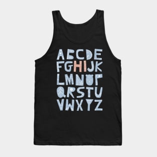 Alphabet says "Hi" (blue and orange) Tank Top